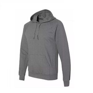 American Apparel Unisex 100% Cotton California Fleece Pullover Hoodie S Gray